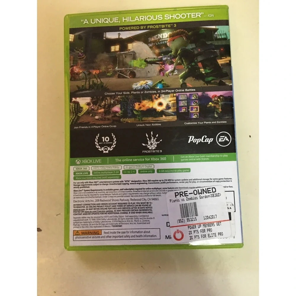 Plants vs. Zombies: Garden Warfare (Microsoft Xbox 360, 2014)